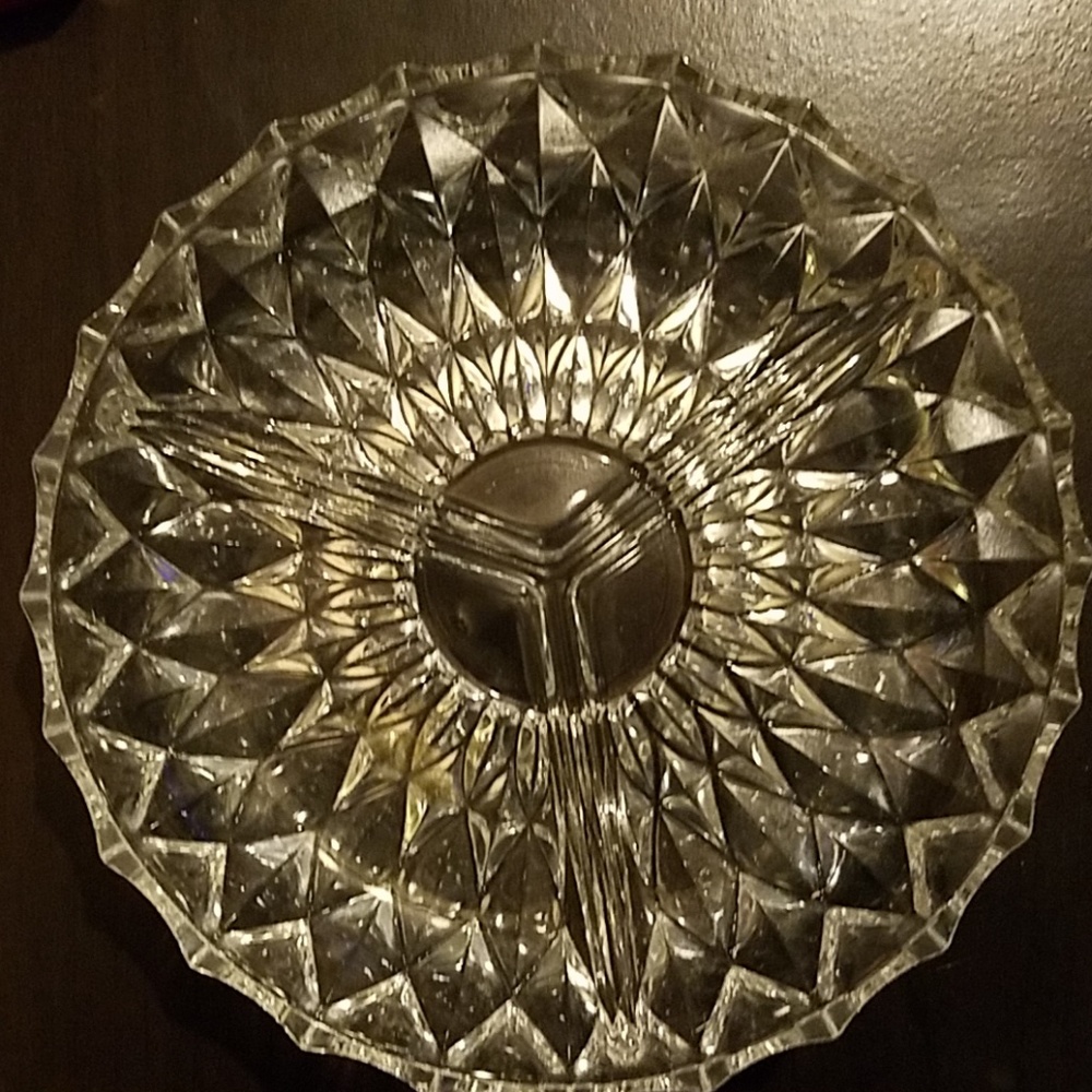 Glass 3 compartment serving dish